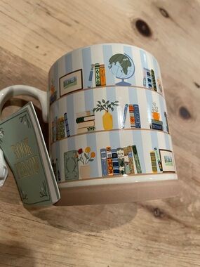 NWT Sunday Morning “Book Person” Ceramic Mug in Light Blue  any occasion gift